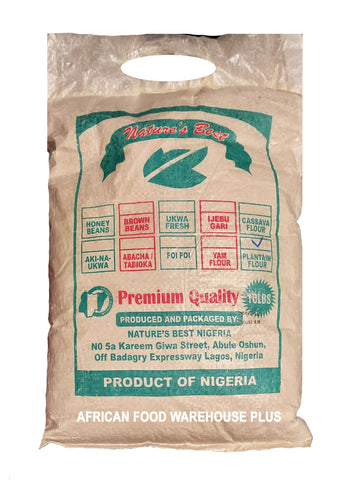 Organic Plantain Fufu Flour 10 LB Bag