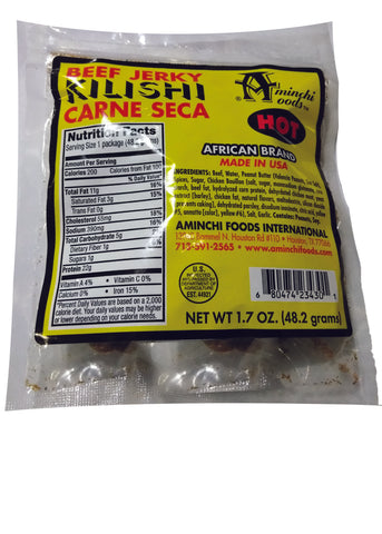 KILISHI Hot Beef Jerky Snacks - 1.7 oz (48.2g)