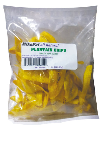 MikePat all Natural Green Plantain Chips Non Sweet Snacks -6.10 oz (201.28 g)